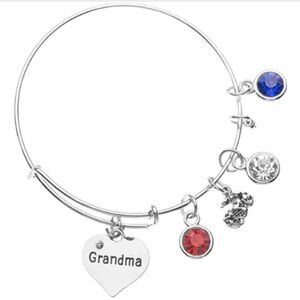 Marine Grandma Charm Bangle Bracelet